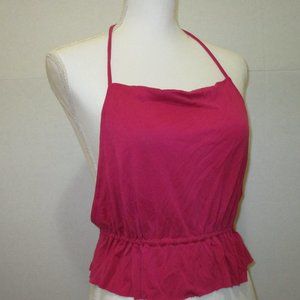 Ecote Peplum Open-Back Crop Top